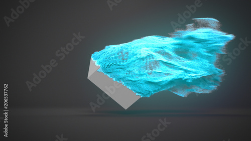 Dissolving 3D Cube Title
