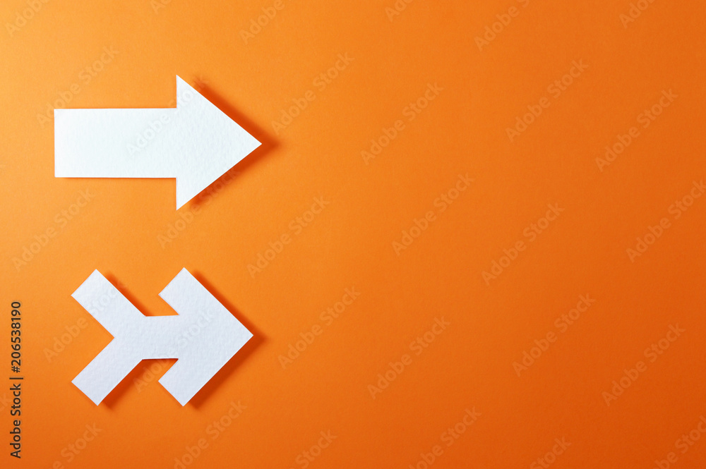two arrows template with orange background two arrows template with orange background