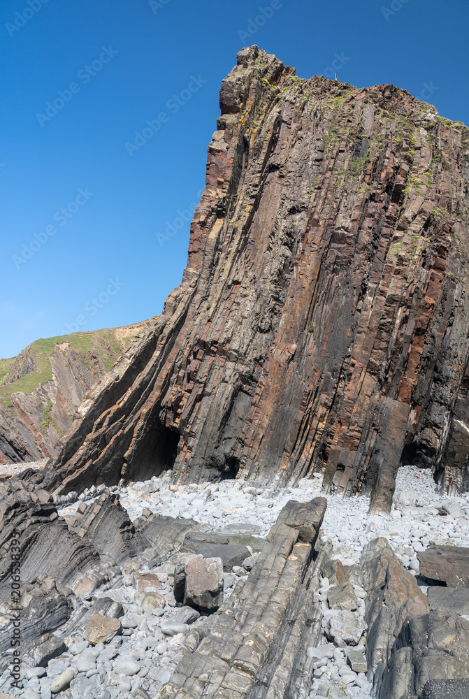 Unique structure of rocks at Hartland Quay in North Devon