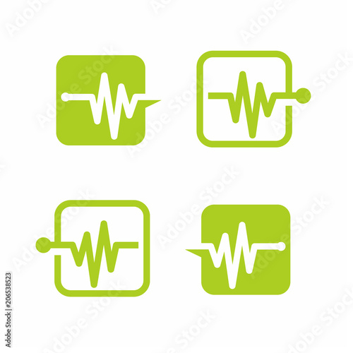 Square Pulse Logo Design Element Template