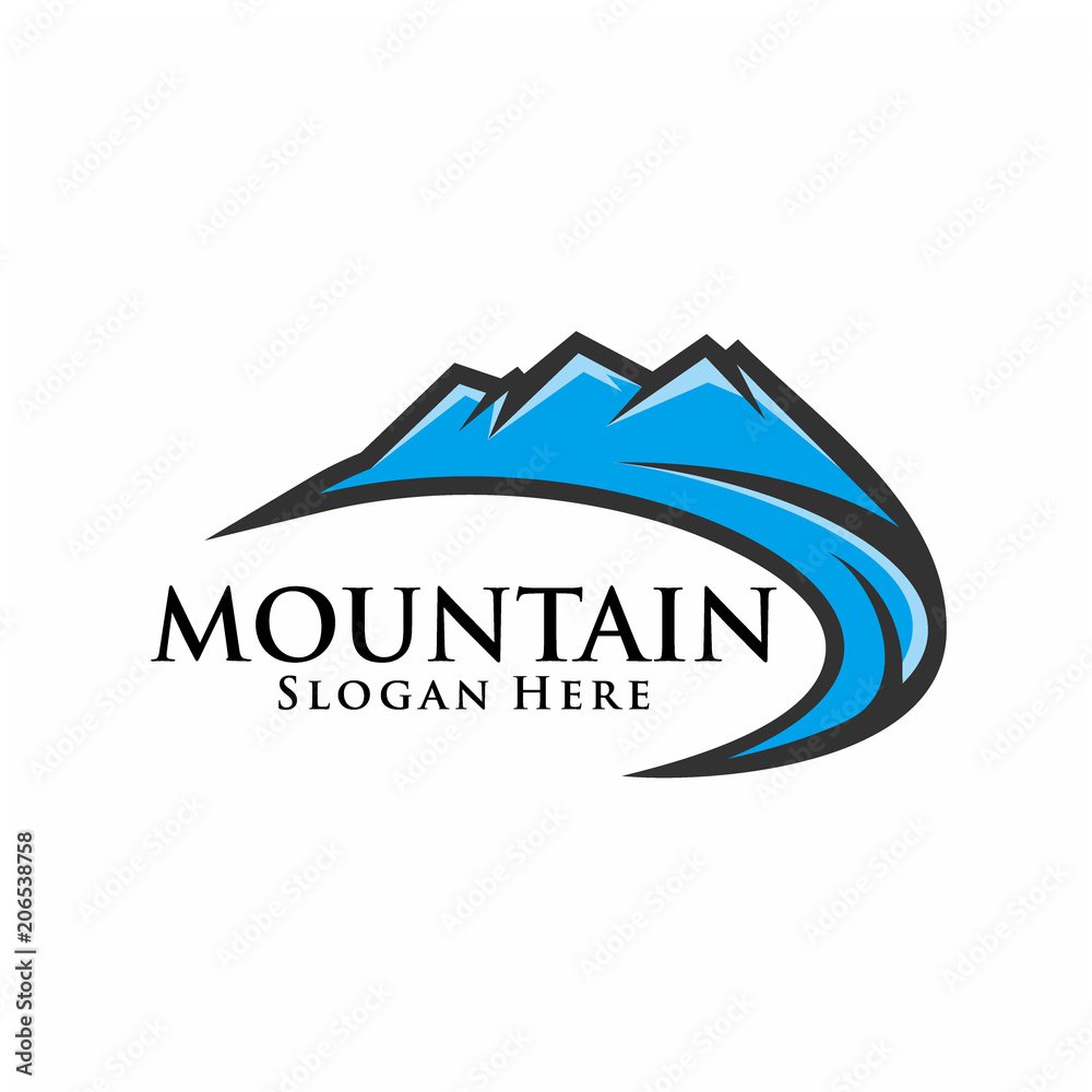 Mountain Silhouette Logo Design Element Template