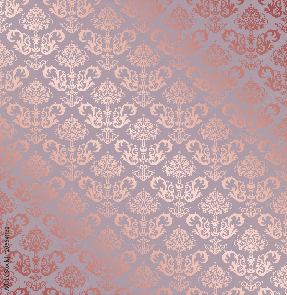 Seamless rose gold small floral elements wallpaper Stock Vector | Adobe