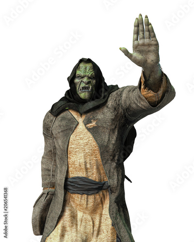 Photos old ogre prophet in white background