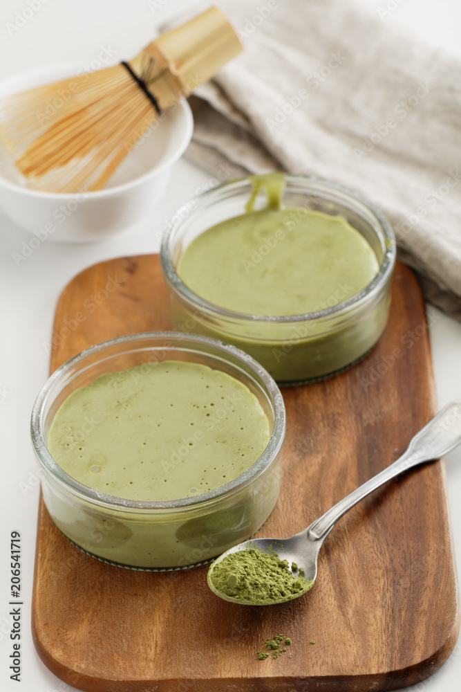 Matcha tea agar jelly Matcha tea agar jelly
