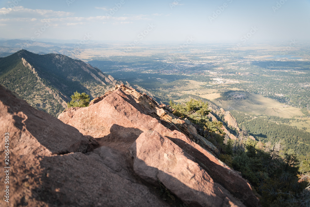 View from the summit of Bear Peak in Boulder, Colorado. 