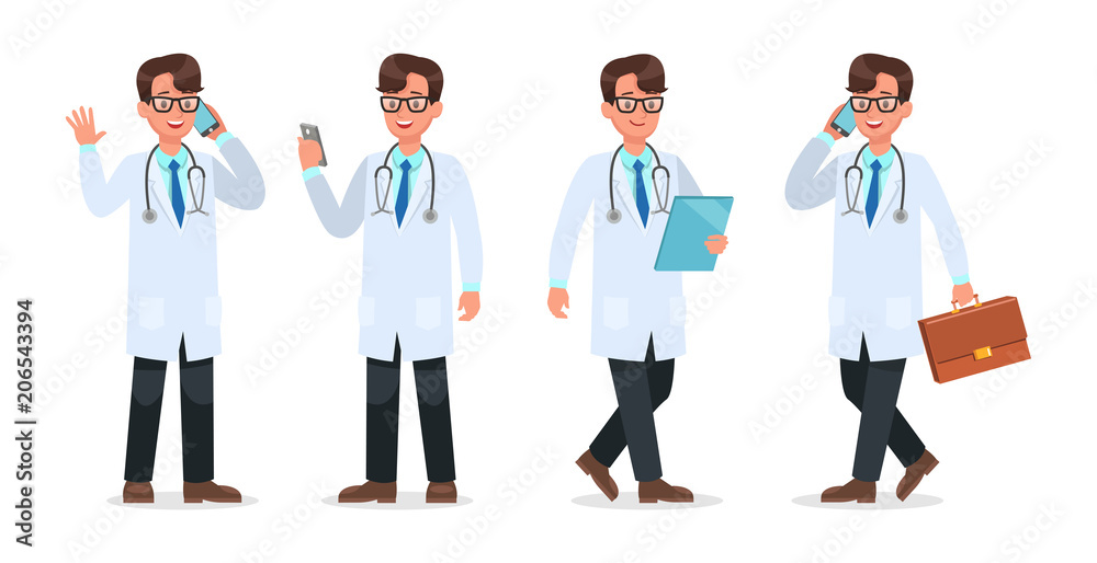 Set of Doctor character design. no16 Set of Doctor character design. no16