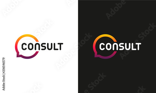 Consult logo template, Modern Gradient Consulting agency logo template designs