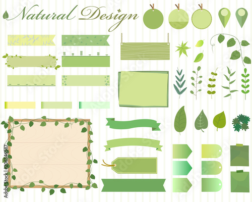 ナチュラルデザイン素材セット Stock Vector Adobe Stock ナチュラルデザイン素材セット Stock Vector Adobe Stock