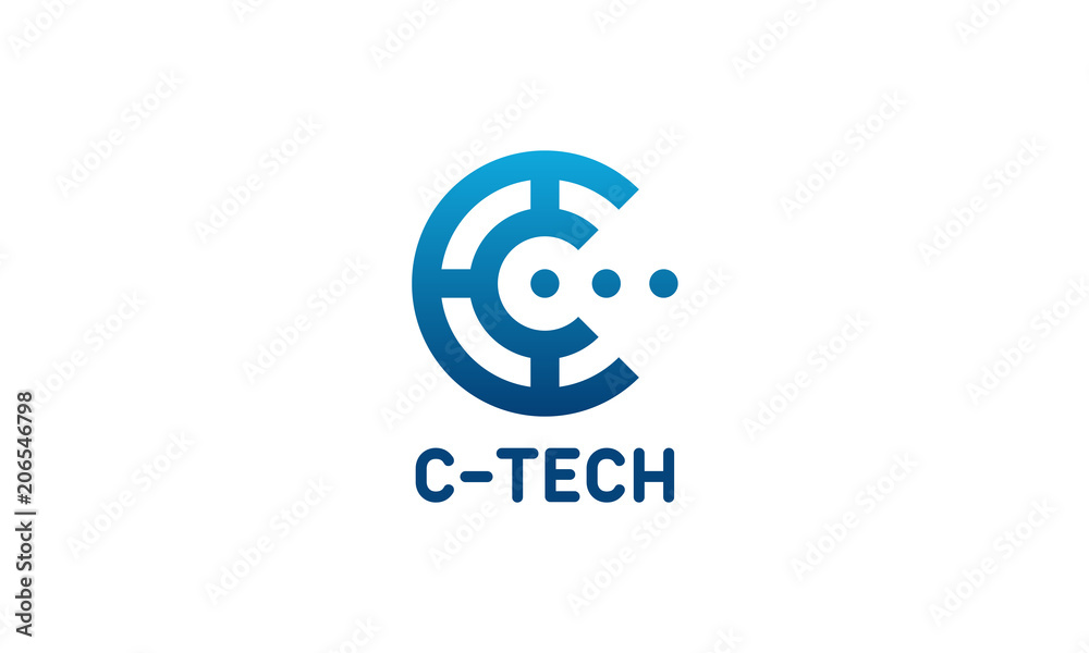 Letter C Tech Logo Design - MasterBundles