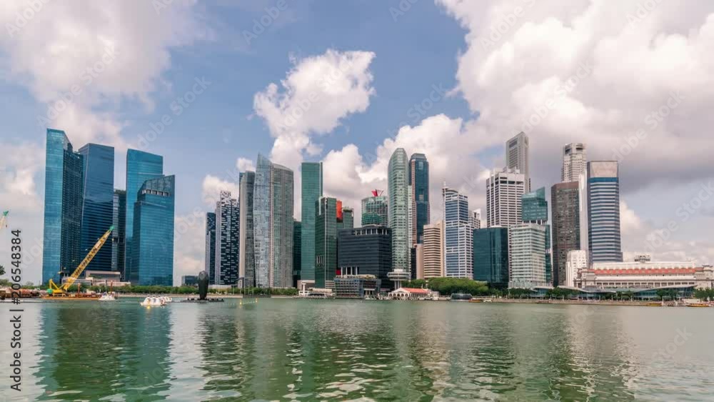 Panoramic View Timelapse at Singapore city at 4K Panoramic View Timelapse at Singapore city at 4K