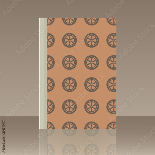 Car wheel and Book. Realistic image of the object