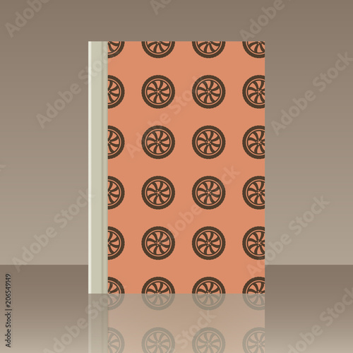 Car wheel and Book. Realistic image of the object