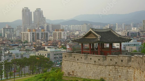 Hwaseong is a fortress of the Joseon Dynasty that surrounds the centre of Suwon City,South Korea. photo