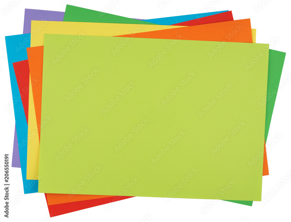 Colored paper isolated on white background Colored paper isolated on white background