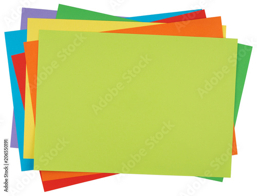 Colored paper isolated on white background