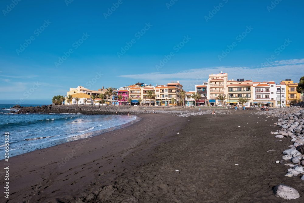 Valle Gran rey beach in La gomera, Canary islands, Spain.