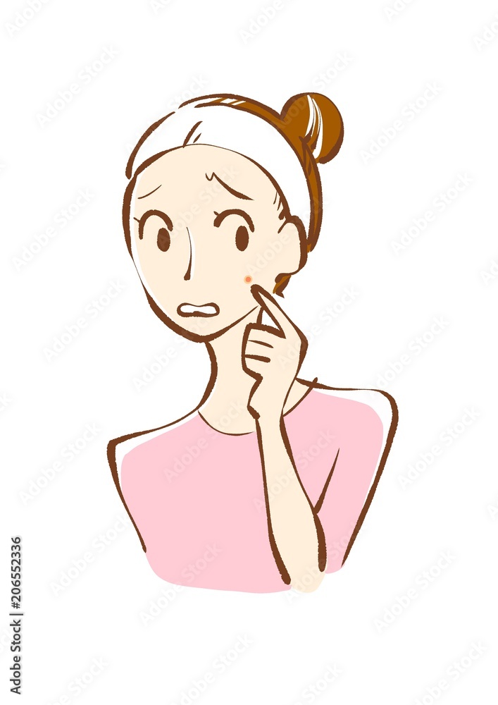 ニキビに悩む女性