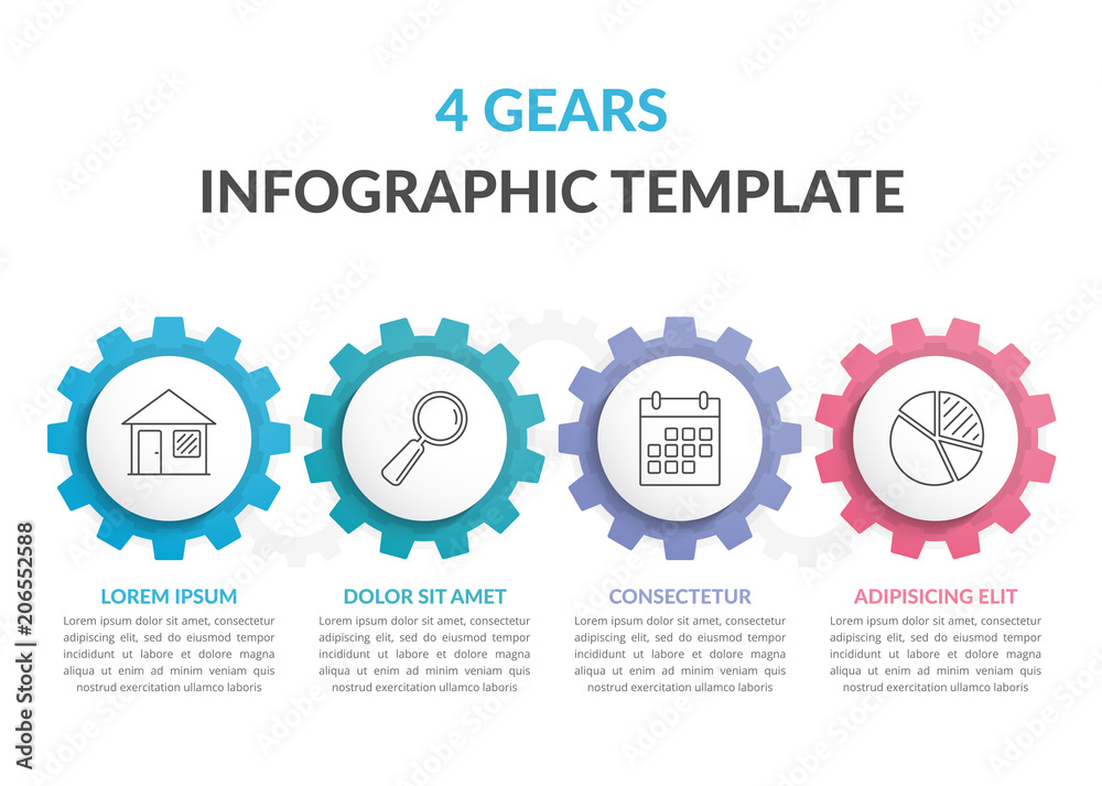 Infographic Template with Gear Infographic Template with Gear