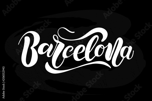 Vector illustration of Barcelona with the inscription for packin