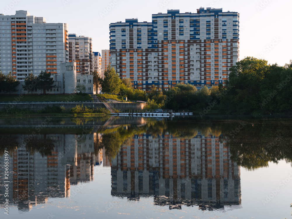 Eco-friendly area of new buildings of high-rise buildings. Multi-storey ... - High Rise Eco Condominiums