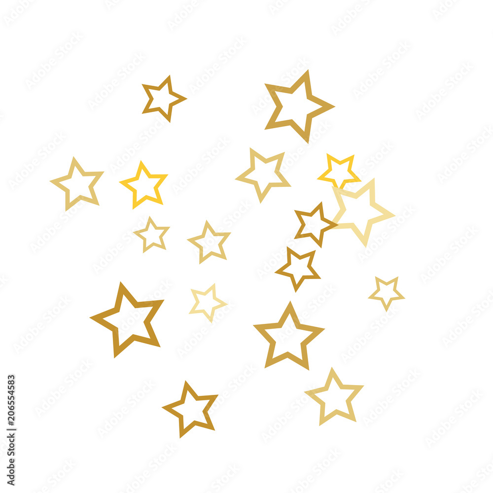 Magic gold stars confetti. Christmas and New Year falling stars background. Sparkling glitter celebration confetti decoration. Rich VIP premium design Magic gold stars confetti. Christmas and New Year falling stars background. Sparkling glitter celebration confetti decoration. Rich VIP premium design