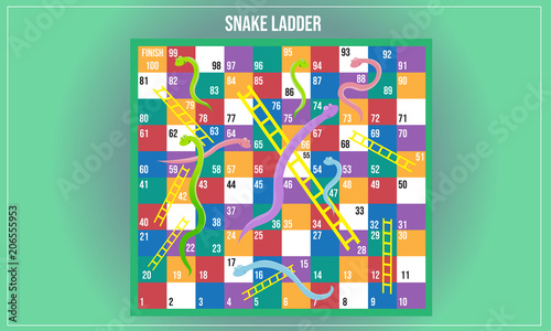 Vector illustration of Snake ladder