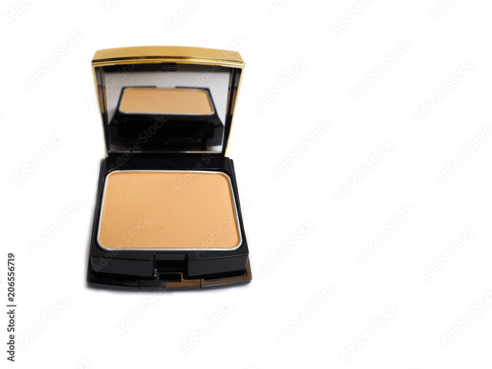 Cosmetics powder puff isolated on white background Cosmetics powder puff isolated on white background
