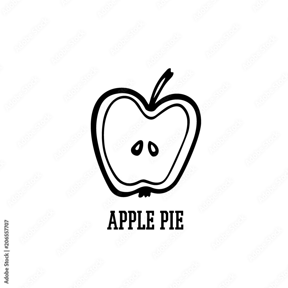 Fototapeta premium Hand drawn apple