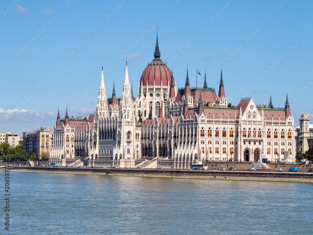 The Hungarian Parliament Building on the banks of the River Danube - Budapest, Hungary The Hungarian Parliament Building on the banks of the River Danube - Budapest, Hungary