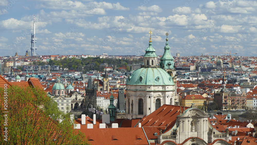 Obraz premium Aerial view of Prague, Capital city of the Czech Republic