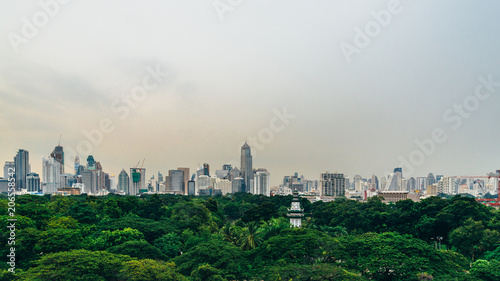 Bangkok city with sky for background. Cityscape of Bangkok,Thailand.