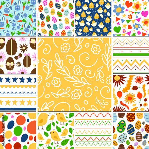 Easter seamless pattern background design vector holiday celebration party wa...