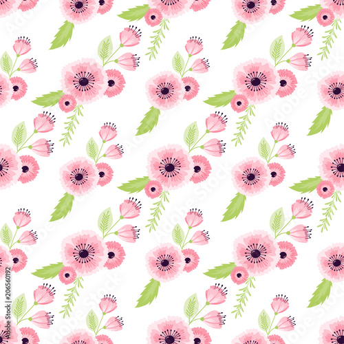 Nature flower illustration seamless pattern background floral summer vector