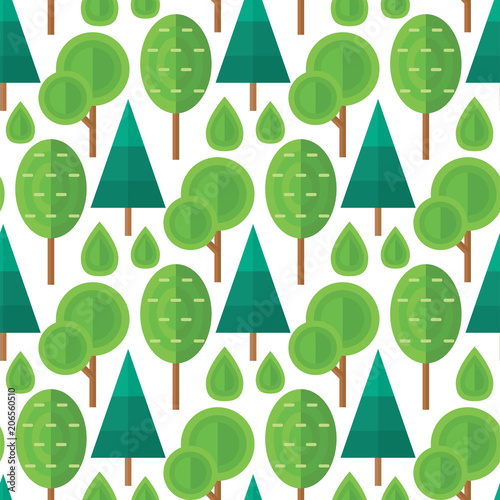 Tree outdoor travel natural seamless pattern background green pine spruce bra...