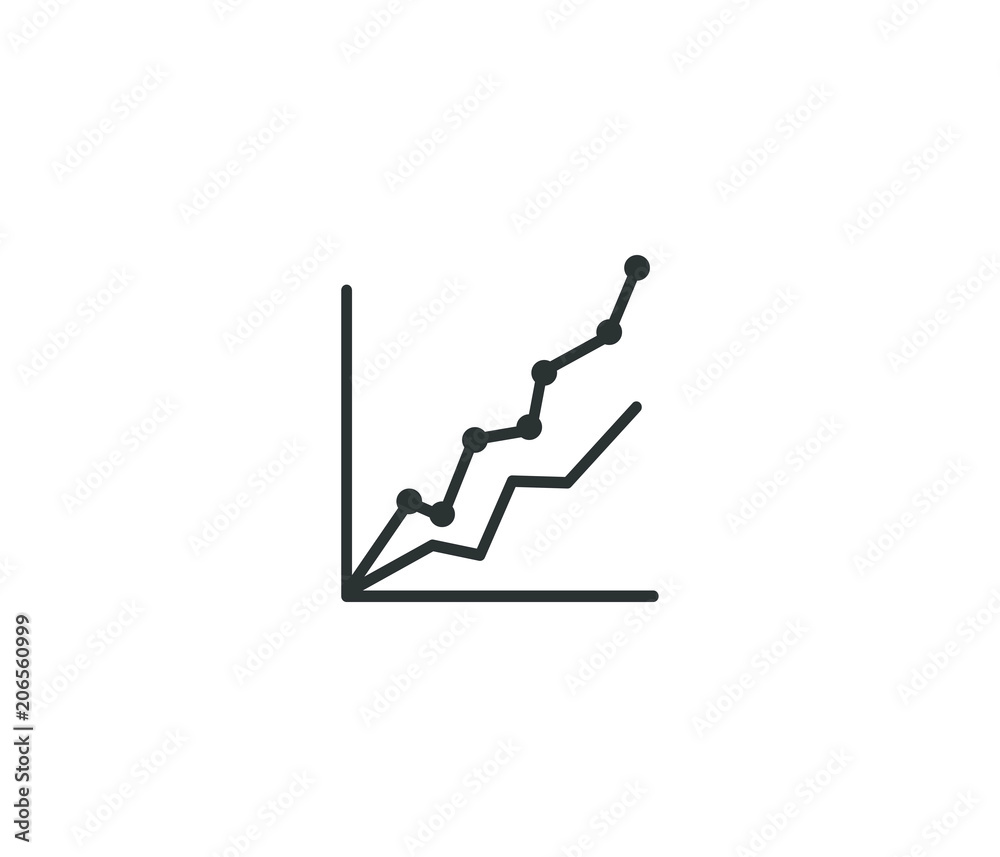 Business statistics graph icon