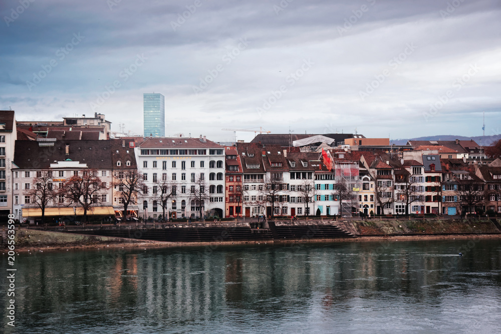 Waterfront in Old City Basel Switzerland