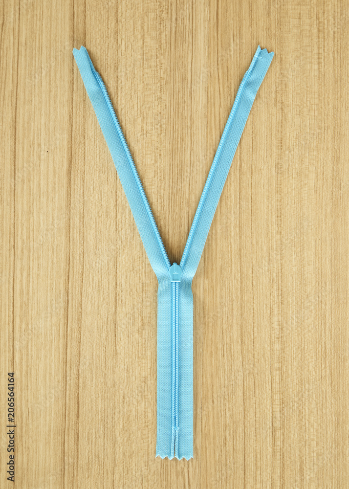 Blue zipper concept background Blue zipper concept background