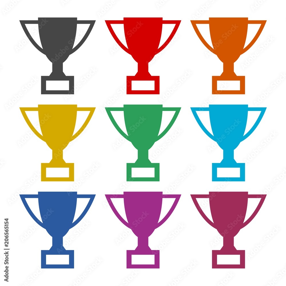 Trophy Cup icon, color icons set Trophy Cup icon, color icons set