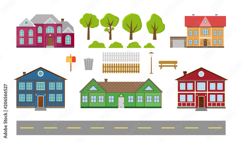 Vector set of houses.