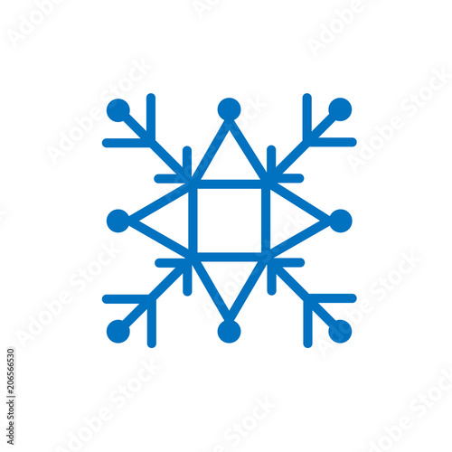 square snowflake. Flat icon. Vector
