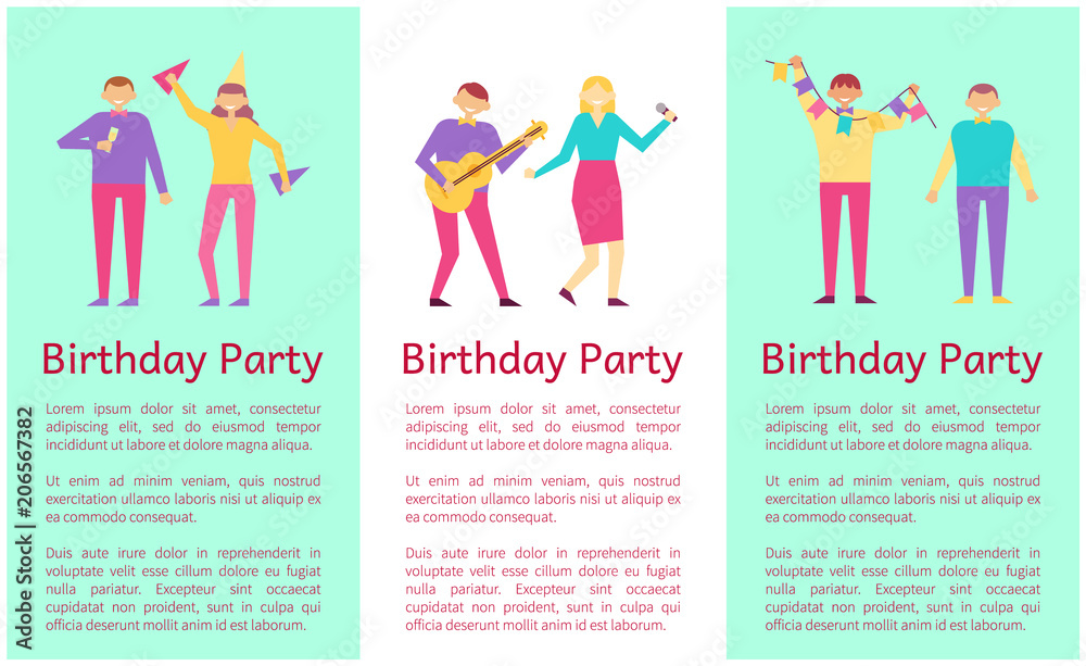 Birthday Party Collection Vector Illustration Birthday Party Collection Vector Illustration