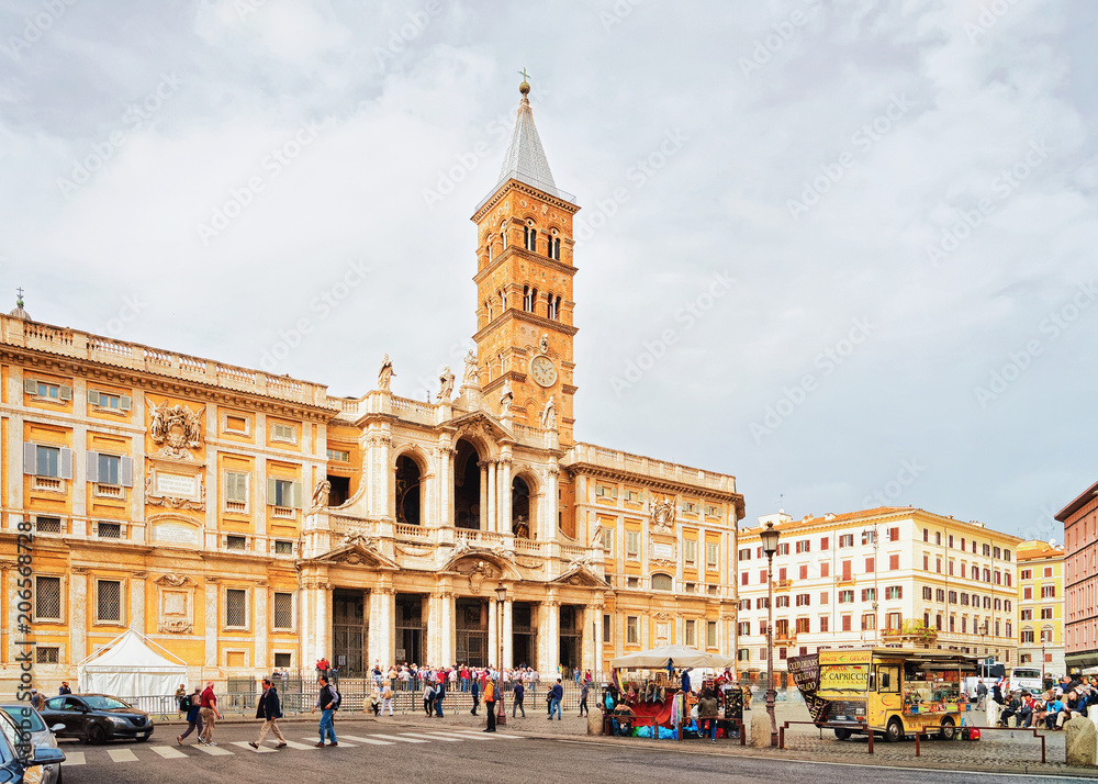 Piazza Santa Maria Maggiore Square and Church in Rome