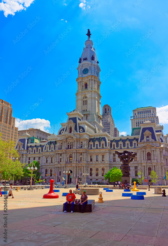 Naklejka premium Plac przed ratuszem w Filadelfii
