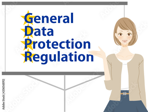 General Data Protection Regulation スライドで解説する女性 © mayu