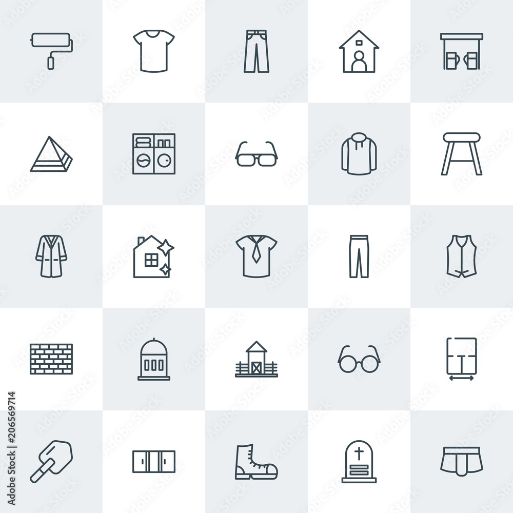 Modern Simple Set of clothes, buildings, housekeeping Vector outline Icons. Contains such Icons as shovel, brush, circle, cleaner, pants and more on white background. Fully Editable. Pixel Perfect. Modern Simple Set of clothes, buildings, housekeeping Vector outline Icons. Contains such Icons as shovel, brush, circle, cleaner, pants and more on white background. Fully Editable. Pixel Perfect.