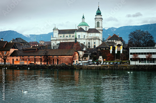 Waterfront of Saint Ursus Cathedral Solothurn Switzerland