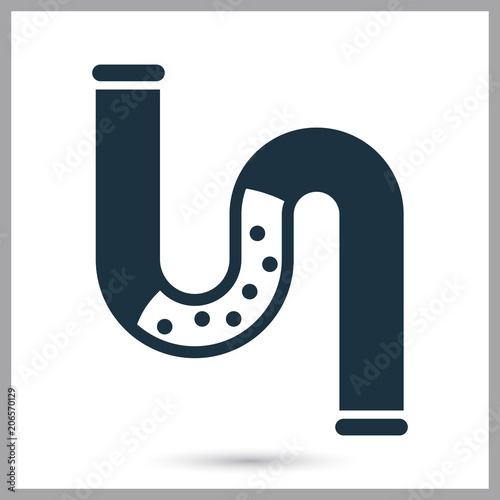 Pipe blockage simle icon