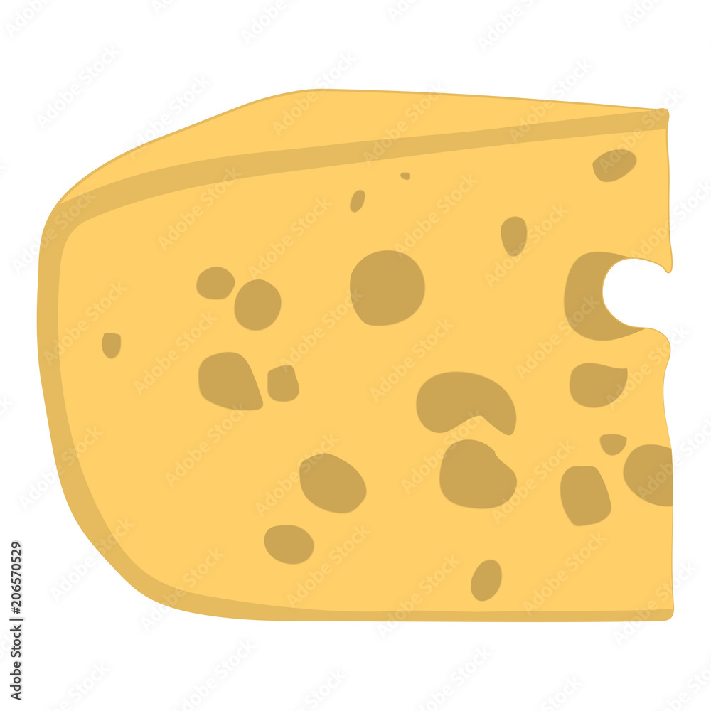 Cheese vector icon isolated on white background. Flat yellow milk food  symbol for web site design, mobile app. Logo triangle block cheese  illustration Stock Vector | Adobe Stock