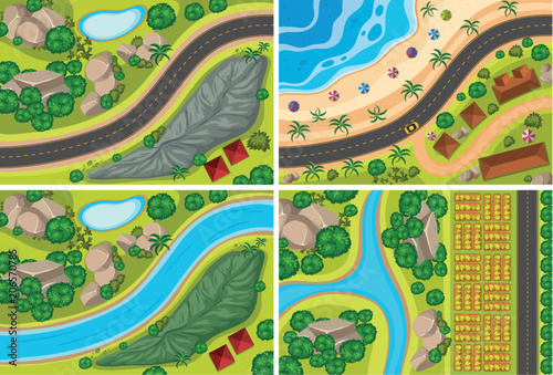 Top View of River and Nature