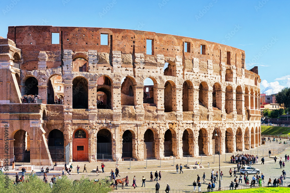 Colosseum in old city center of Rome